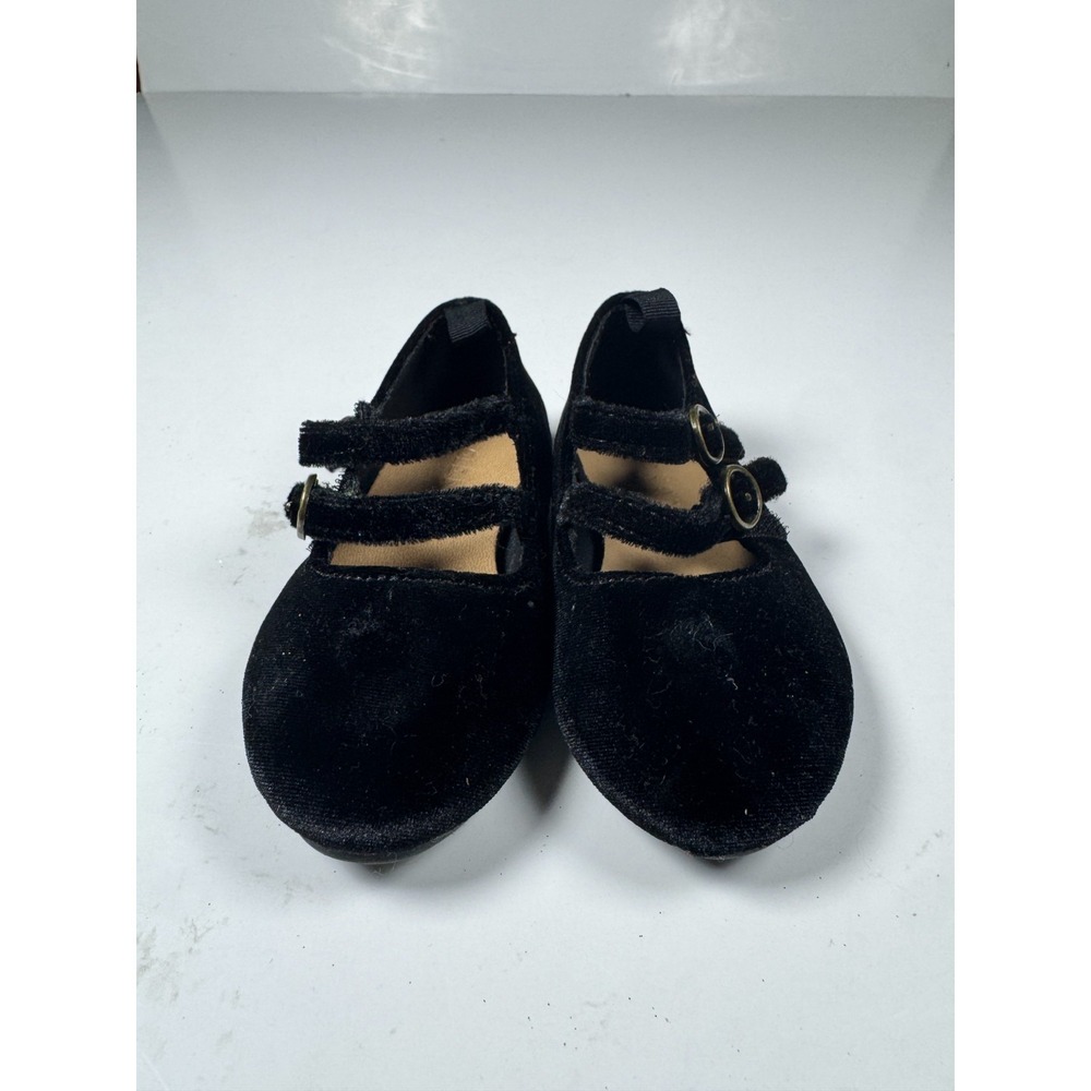 Old Navy Velvet Double-Buckle Ballet Flats Toddler Girls US 12.5 Black Shoes